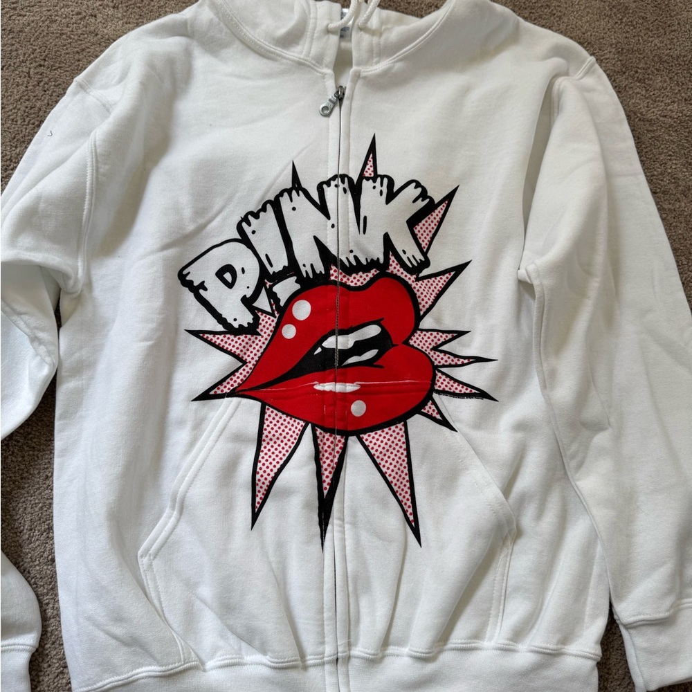 Pink Concert Tour White Hoodie
